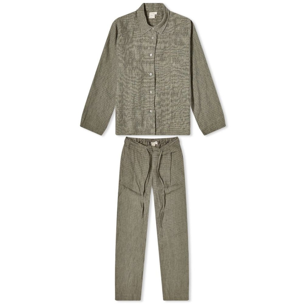 NWT Deiji Studios Drawcord Set in Linen Check in S/M